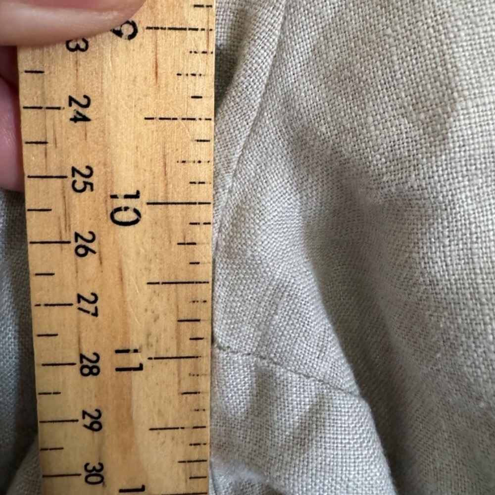 Le Chateau Womens Linen Wide Leg Pants Ankle Beige High Rise Size 13/14 - Picture 6 of 12